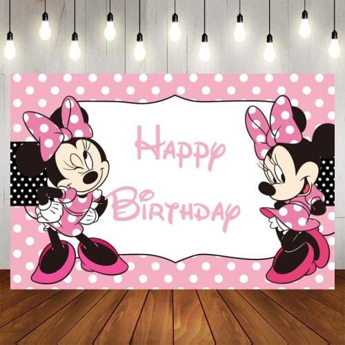 Mickey Mouse Photography Backgrounds Customizable Vinyl Cloth Photo Shootings Backdrops for Kid Baby Birthday Party Photo Studio