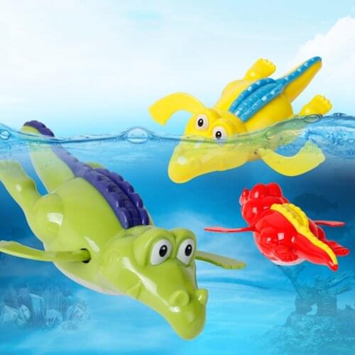 1 Pcs New Baby Bath Toys Crocodile Wind Up Clockwork Play Educational Classic Toy For Children Water Toys Gifts