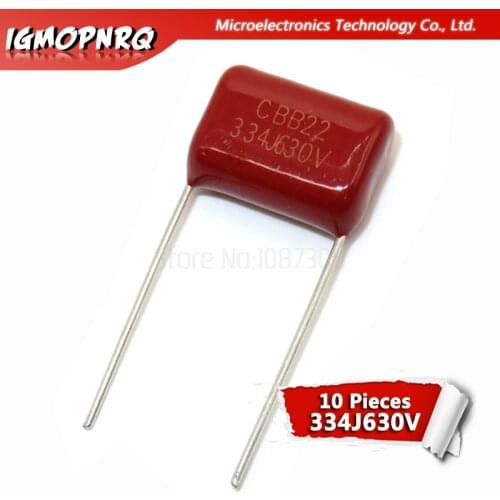 10PCS 630V334J 0.33UF Pitch 15MM 630V 334 330NF igmopnrq CBB Polypropylene film capacitor new