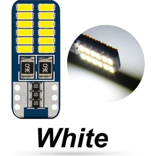 10Pcs LED Car Bulbs Light White T10 3014 24SMD License Plate Lights 194 Clearance Lamps Repleacement Bulb 12V