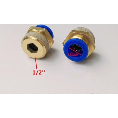 10pcs/lot 10mm Tube 1/2'' Thread Pneumatic Fitting Quick Joint Connector PC10-4