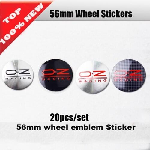 20Pcs 56mm Label OZ Auto Wheel Center Emblem Cover Sticker Car Wheel hub logo cap O.Z racing decals rim accessories