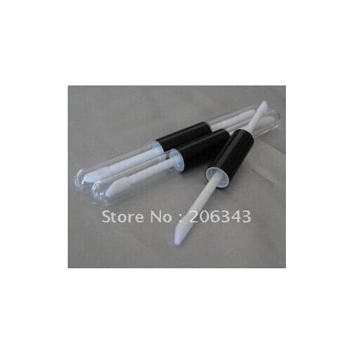 2x5ml double lip gloss/color cream tube or lip balm tube with brush transparent