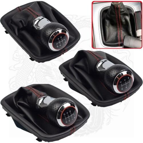5 6 Speed Shifter Konb Car Gear Shift Knob With Boot Cover For Audi A4 B6 8E 2000-2004 A6 C5 4B 1997-2005 2001 2002 2003