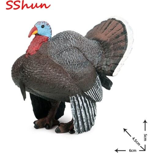 6*4.5*5CM Simulation Farm Poultry Animal Model New Turkey Duck Goose Rooster Hen Series Childrens Toy Decoration Set