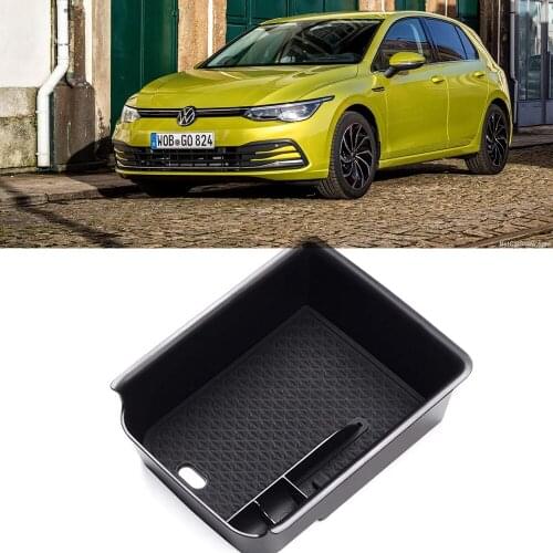 Car Organizer Box for VW Volkswagen Golf 8 MK8 CD1 2020 2021 Central Armrest Storage Container Holder Tray Interior Accessories