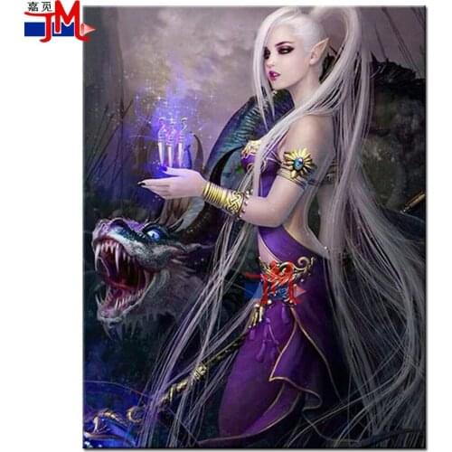 Full Square Round Diy 5D Diamond Painting Diamond Embroidery Dragon Beauty Anime Mosaic Cross Stitch Picture Rhinestone Painting