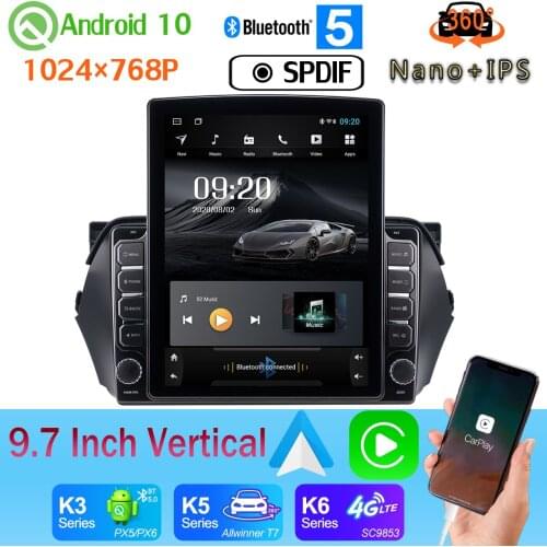 9.7" Vertical Style Car Media GPS CarPlay Android 10 360 Camera Radio For Suzuki Alivio Ciaz 2014-2018 PX6 4+64G Nano+IPS SPDIF