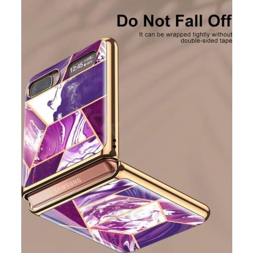 GKK Tempered Glass Pattern Case For Samsung Galaxy Z Flip Fold 2 Luxury Plating Anti-knock Cover For Samsung Z Flip Fold 2 5G