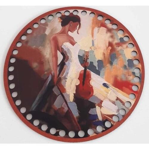 Wood 19 cm wide picture plate