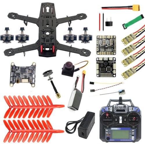 DIY 250 Full Kit FPV Quadcopter Camera Drone 250MM Carbon Fiber Frame SP Racing F3 FC Flycolor Raptor BLS Pro-30A ESC 700TVL