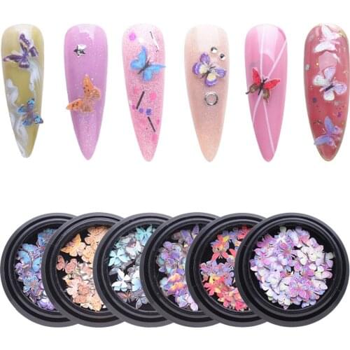 Nail Art 3D Decorations Manicure Butterfly Design 100pcs Emulational Design Japanese Style Nail Sequins Accessories
