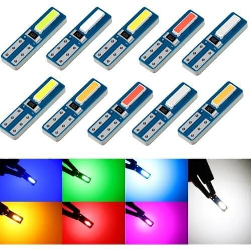 10Pcs W3W T5 Led Canbus W1.2W Super Bright Wedge Dashboard Lamp Car Interior Lights Bulb Auto Warning Indicator Instrument LED