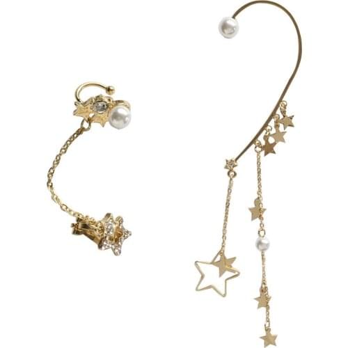Fashion Earrings simple temperament asymmetric Earrings beautiful star Tassel Earrings