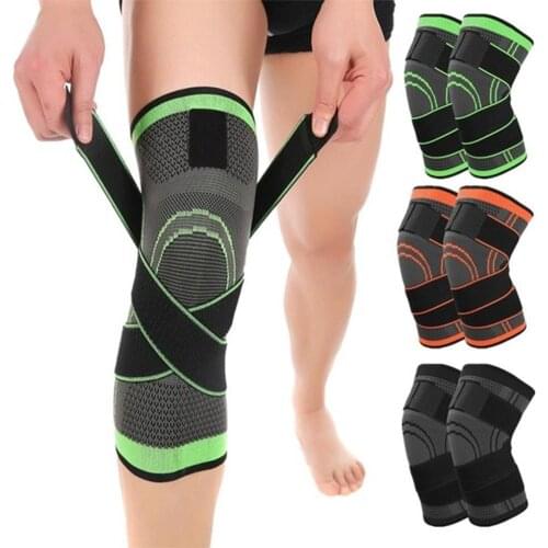 1PC Sports Kneepad Men Pressurized Elastic Knee Pads Support Fitness Gear Basketball Volleyball Brace Protector Bandage