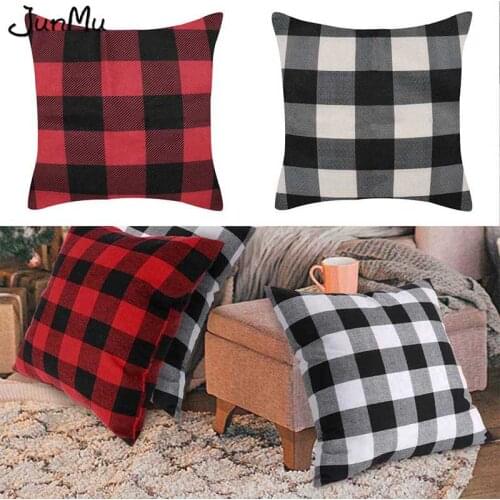 2pcs Pillow Cases Buffalo Plaid Burlap Home Decor Modern Cosy Pillow Cover for Party Wedding New Home Buffalo Plaid Table Decor