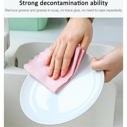 New 5PCS Tableware Cleaning Fish Scale Wipes For Glass Leaving No Degreasing Cleaning Traces Kitchen Cloth Dishcloth Cleani Y5G4