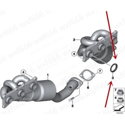 Engine exhaust pipe support E63 630I E64 E60 525I E61b mwE66 730 N52 330I E87 130 Z4 X3 E92 E70 X5 N43 E88 128I F01 X1 Seal ring