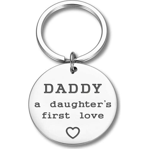 Dad Papa Gift Father Day Gift Keychain From Daughter A Daughters First Love Fathers Day Keyring Birthday Wedding Gifts for Dad