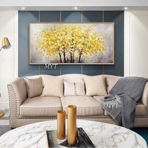 Sunflower Field Landscape Oil Painting On Canvas Handmade Decor Modern Wall Art Living Room No Frame Picture Home Decoration