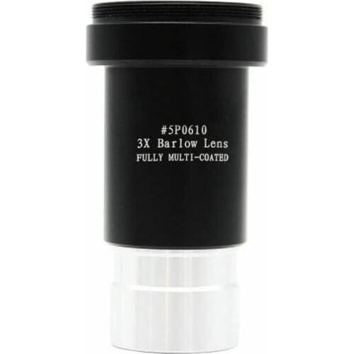 Full Metal 3x Barlow Lens Extender 3 Slice Balo Pure Optical Multi- Coated Glass Lens Astronomical Telescope Accessories 5P0610