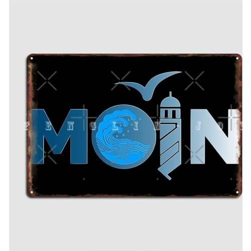 Moin North German Greetings Poster Metal Plaque Design Wall Cave Wall Decor Living Room Tin Sign Posters