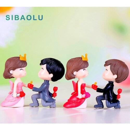 Propose Marriage Lover Figurines Wedding Doll Miniatures Couple models Fairy home decor Garden home Decoration DIY accessories