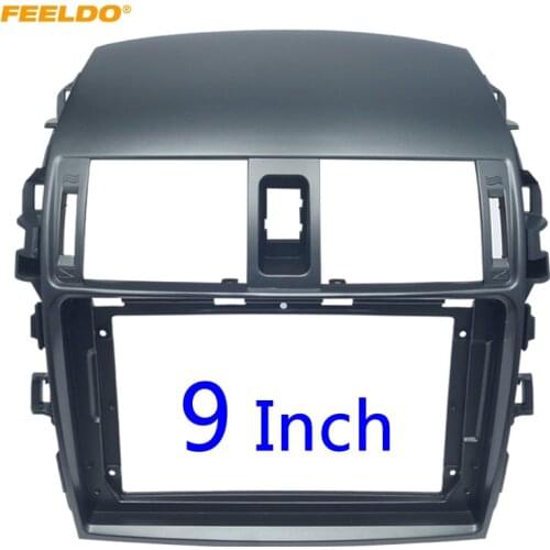 FEELDO Car Radio Audio 9 Inch Big Screen Fascia Frame For Toyota Corolla 2Din Stereo Dash Panel Frame Fitting Kit #HQ6368