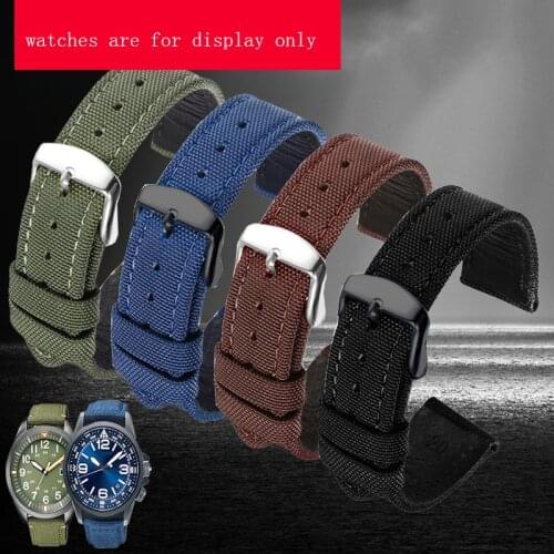 Nylon Watchband Replacement Tissot Seiko Mido Canvas Mens Wristband 18mm 19mm 20mm 21mm 22mm 23mm 24mm