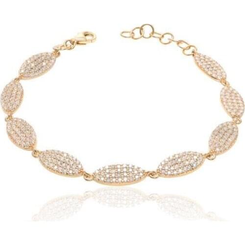 Row Cubic Zirconia Silver Bracelet