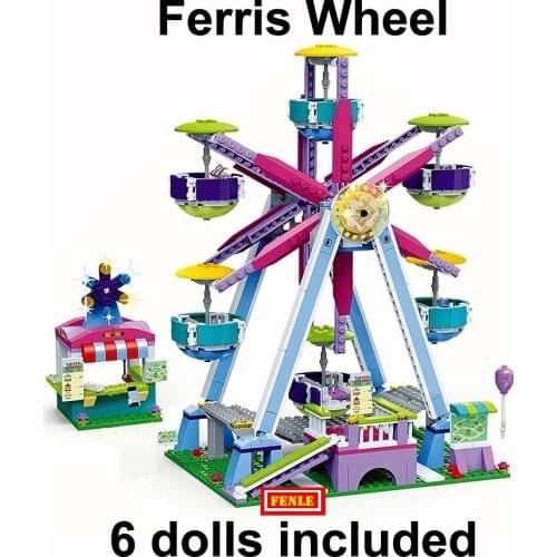 Gudi girls amusement park series and assembly of plastic building block toys Compatible friends