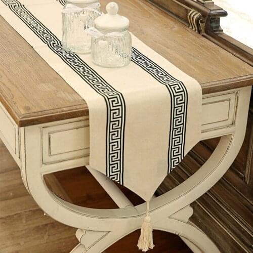 New Chinese Style Classical Table Runner Luxury High-grade Red Rice White Throw Runners Shoe Cabinet Dining Table Covers