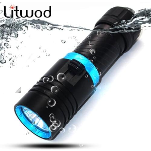 Litwod Z20D68 5000LM XML L2 underwater 80 Meter Diving LED Flashlight Torch Lamp Light For Camping working Run time 20h