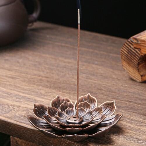 Lotus Shaped Incense Plate Sandalwood Burner Stick Censer Household Yoga Studios Buddhism Nasturtium Incense Line Holder