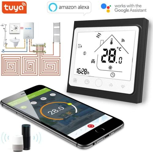 WiFi Smart Thermostat Water/Gas Boiler Temperature Remote Controller Dry contact & Passive contact Works with Alexa Google home