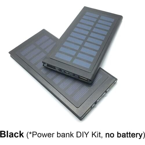 New 1* 7566121 Solar Power Bank Case DIY Box Dual USB Kit Phone Charger Flashlight Powerbank Portable Pover Power Bank