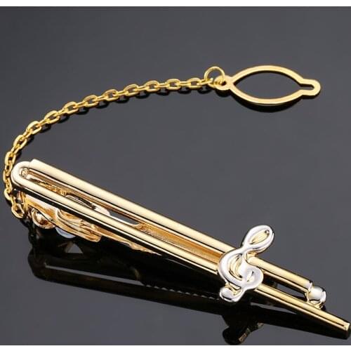 High Quality Golden & Silvery music Cufflinks and Tie clip Bar Gift Set Cuff Link For Men Shirt accessorie Wedding gift