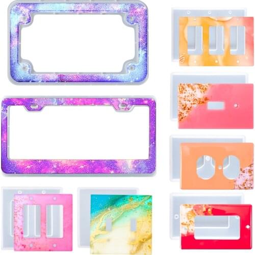 Light Switch Cover Mold Wall Switch Socket Panel Silicone Resin Mold Dual USB Wall Socket Charger Resin Casting Mould