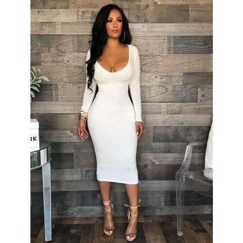 Summer New Personality Fashion Casual Commuting Womens Wear Round Collar Low Collar Long Corset and Knee White Dress