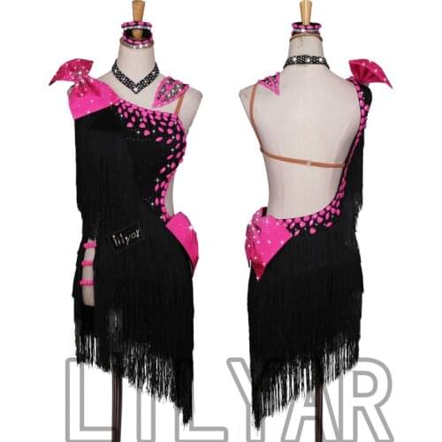 New Latin Dance Dress Competition Dress Costumes Skirt Performing Dress Adult Customize Children Red Matador Skirt Split Skirtes