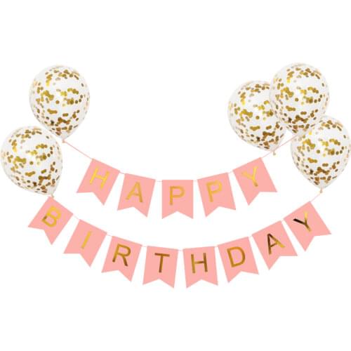 1 set 12inch Confetti Balloons with Happy Birthday Banner Baby Shower Decorations Birthday Party supplies