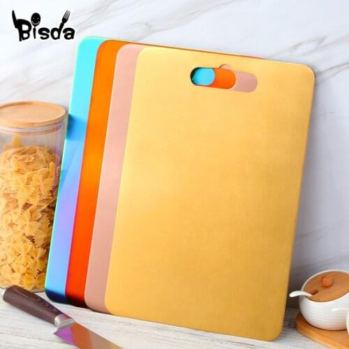 1Pc Stainless Steel Chopping Block Kneading flour Kitchen Tools Golden Cutting Boards Fruit Vegetable Meat Tools Chopping Board