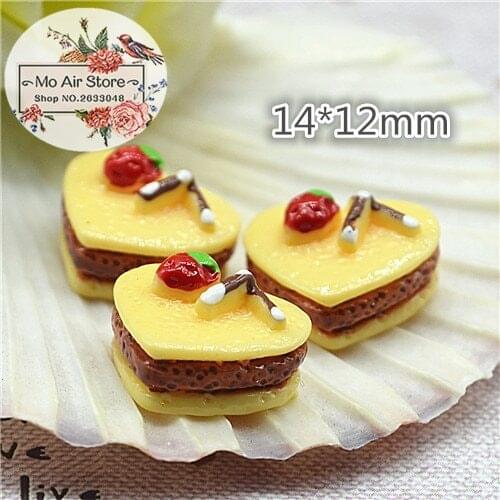 Chocolate strawberry cake 10PCS 12x14mm Resin Flatback Cabochon Miniature Food Art Supply Decoden Charm Craft