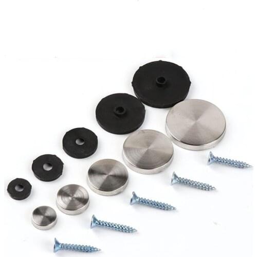 12set Billboard Decoration Nails Glass Fasteners Mirror Fixing Dresser Stainless Steel Decor Screw Covers Washers Home Hardware