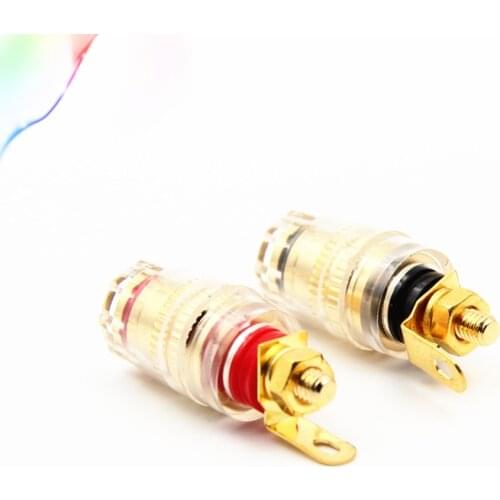 2pcs Pure copper plated amplifier speaker crystal terminal speaker terminal terminal banana plug socket 4*33mm