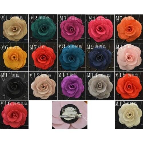 20 pcs/lot , Fabric Flower brooch Clip & Pin, Rose flower brooch hair clip