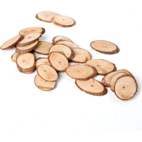25Pcs DIY Graffiti Wooden Disc Oval Blank Wooden Disc Tree Log Slice Plaques for DIY Decoration Crafts Projects Wedding Gifts