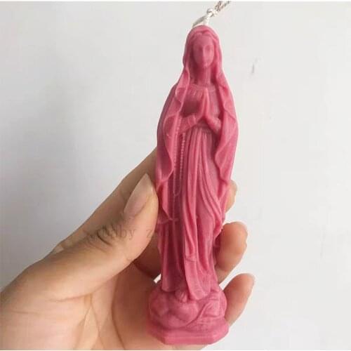 3D Prayer Candle Silicone Mold Virgin Mary Modeling Candle Plaster Statue Making Two Size Molds