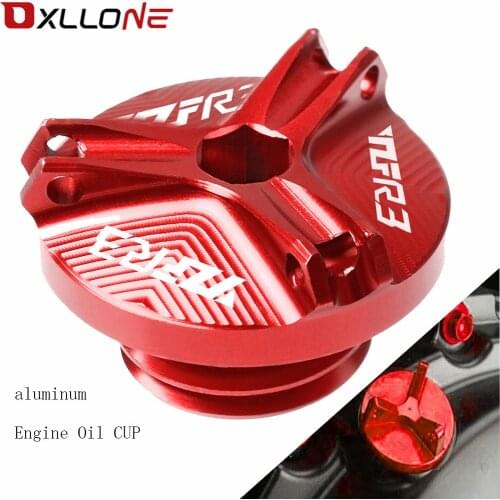 Motorcycle Accessories Aluminum Motorbike Engine Oil Cup Plug Sump Cap Cover Engine For Yamaha YZF-R3 2015 2016 2017 2018 2019