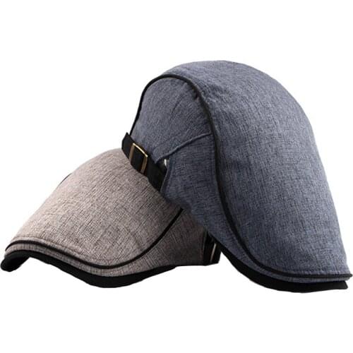 Mens Adjustable Beret Hat Women Solid Color Casual Breathable Sun Hat Unisex Newsboy Detective Restaurant Work Painter Gorra